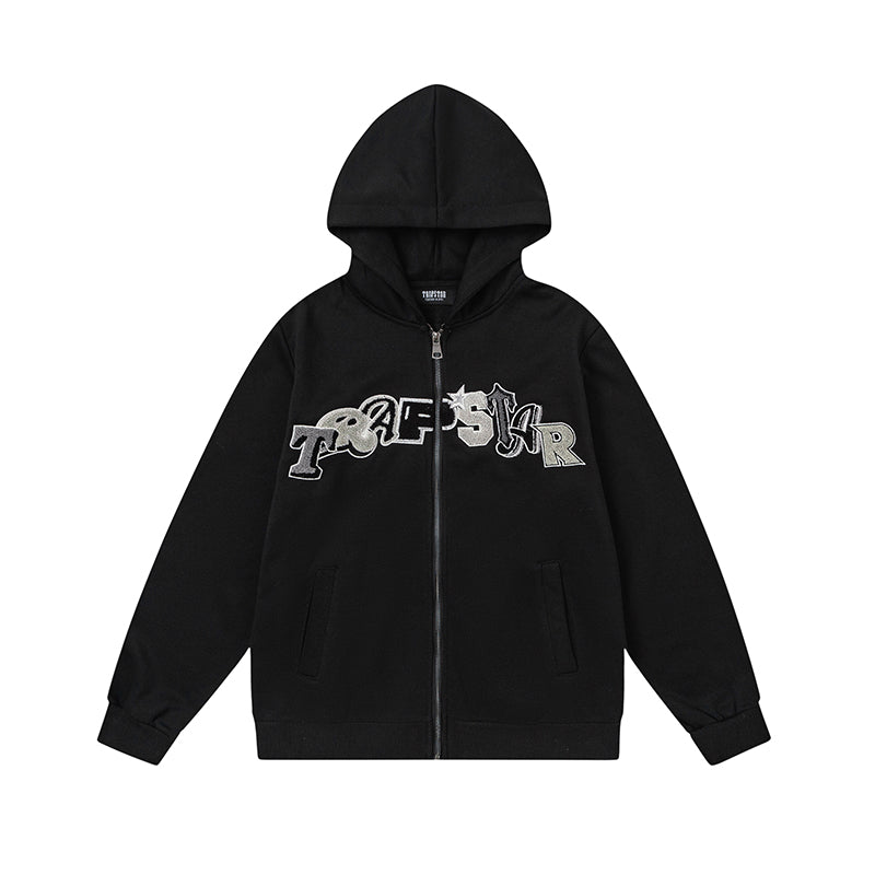 Trapstar Widcard Zip-Black Monochrome Hoodie Tracksuit