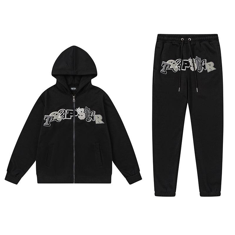 Trapstar Widcard Zip-Black Monochrome Hoodie Tracksuit