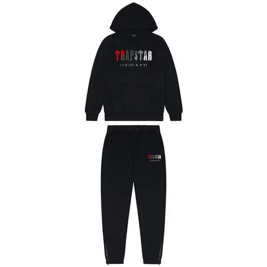 Trapstar Chenille Decoded Hoodie Tracksuit Black/Red