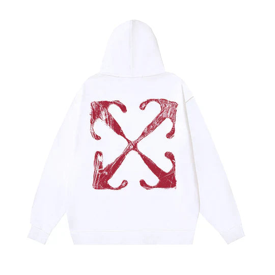 Off-White Retro Arrow Hoodie [White/Red]