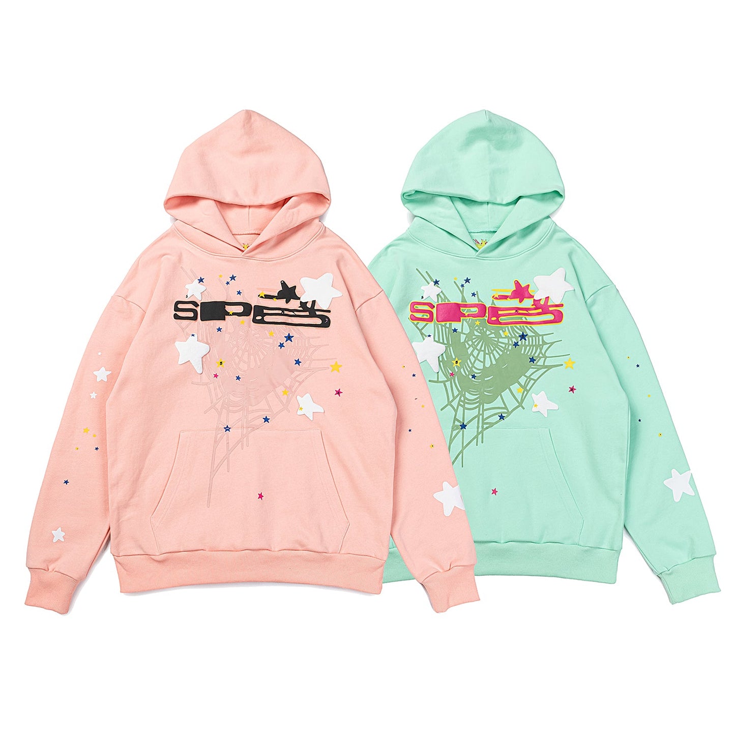 Sp5der SP5 Hoodie [Pink & Green]