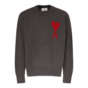 Ami Paris Sweater [Red Logo Grey]