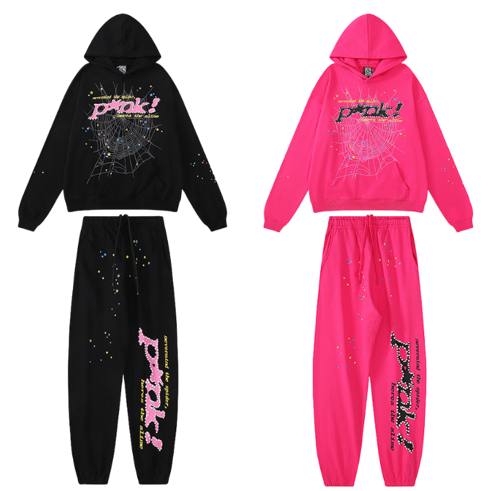 Sp5der P*nk Tracksuit [Black & Pink]