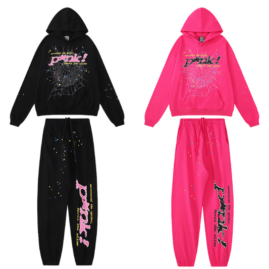 Sp5der P*nk Tracksuit [Black & Pink]