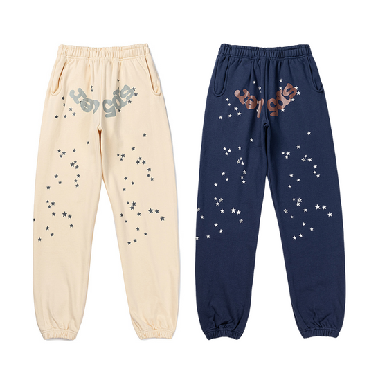 Sp5der Motorsport Sweatpants [Beige & Navy]