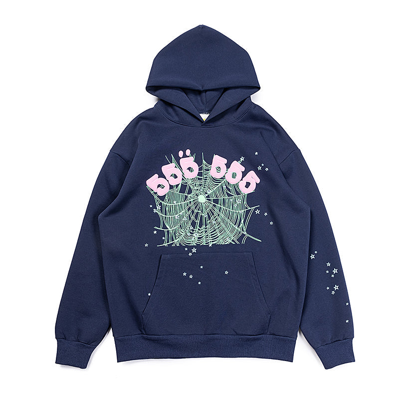 Sp5der Angel Number 555 Hoodie [Navy]