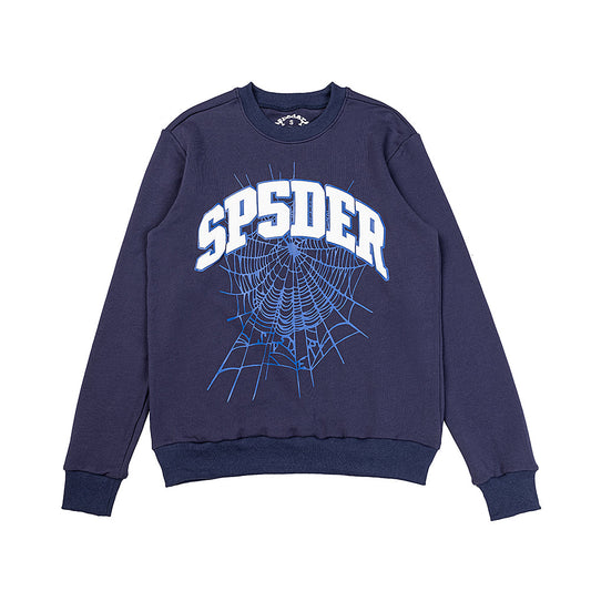 Sp5der Varsity Web Crewneck [Navy]