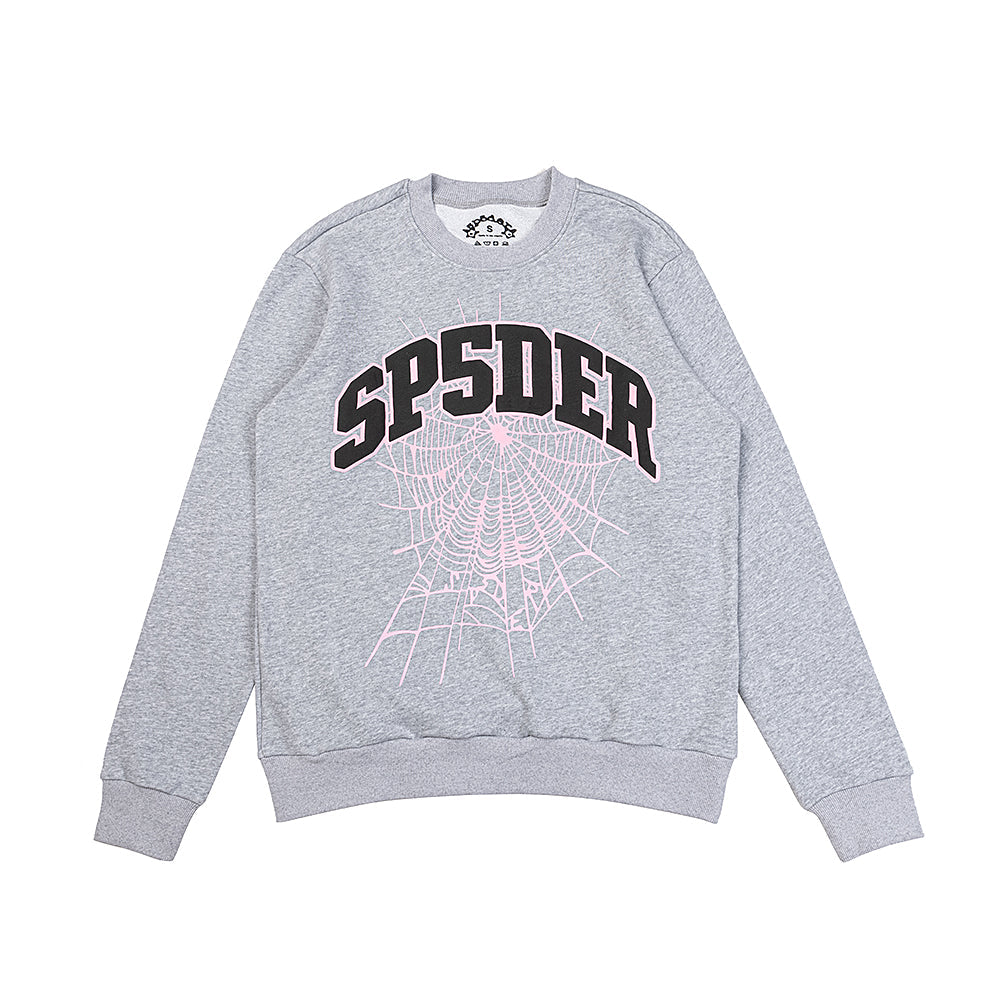 Sp5der Varsity Web Crewneck [Grey]